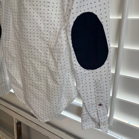 Zara Man Navy Red White Slim Fit‎ Button Down Shirt Size Medium - Picture 9 of 10